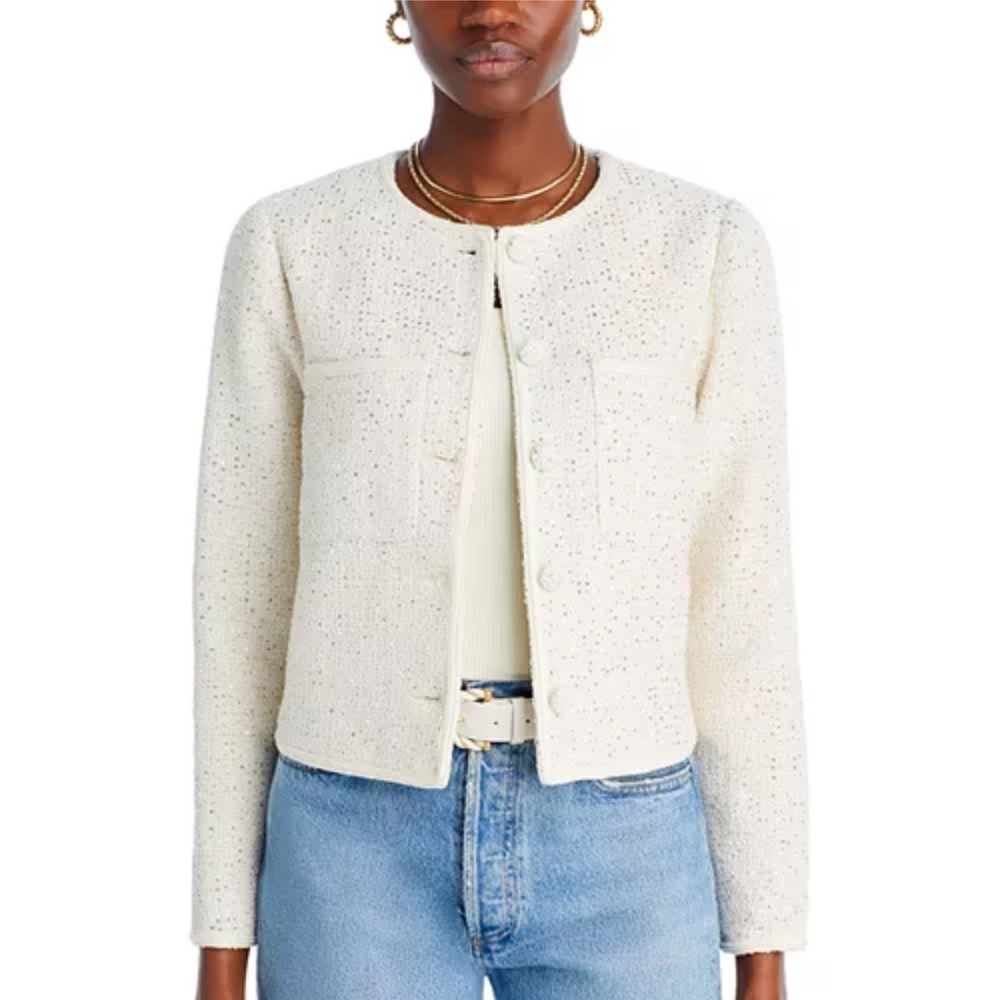 Sequined Boxy Jacket NWT | AQUA - Picture 5 of 9